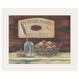 HANDMADE SOAPS 4 White Framed Print Bathroom Wall Art - Homeroots - Flyclothing LLC