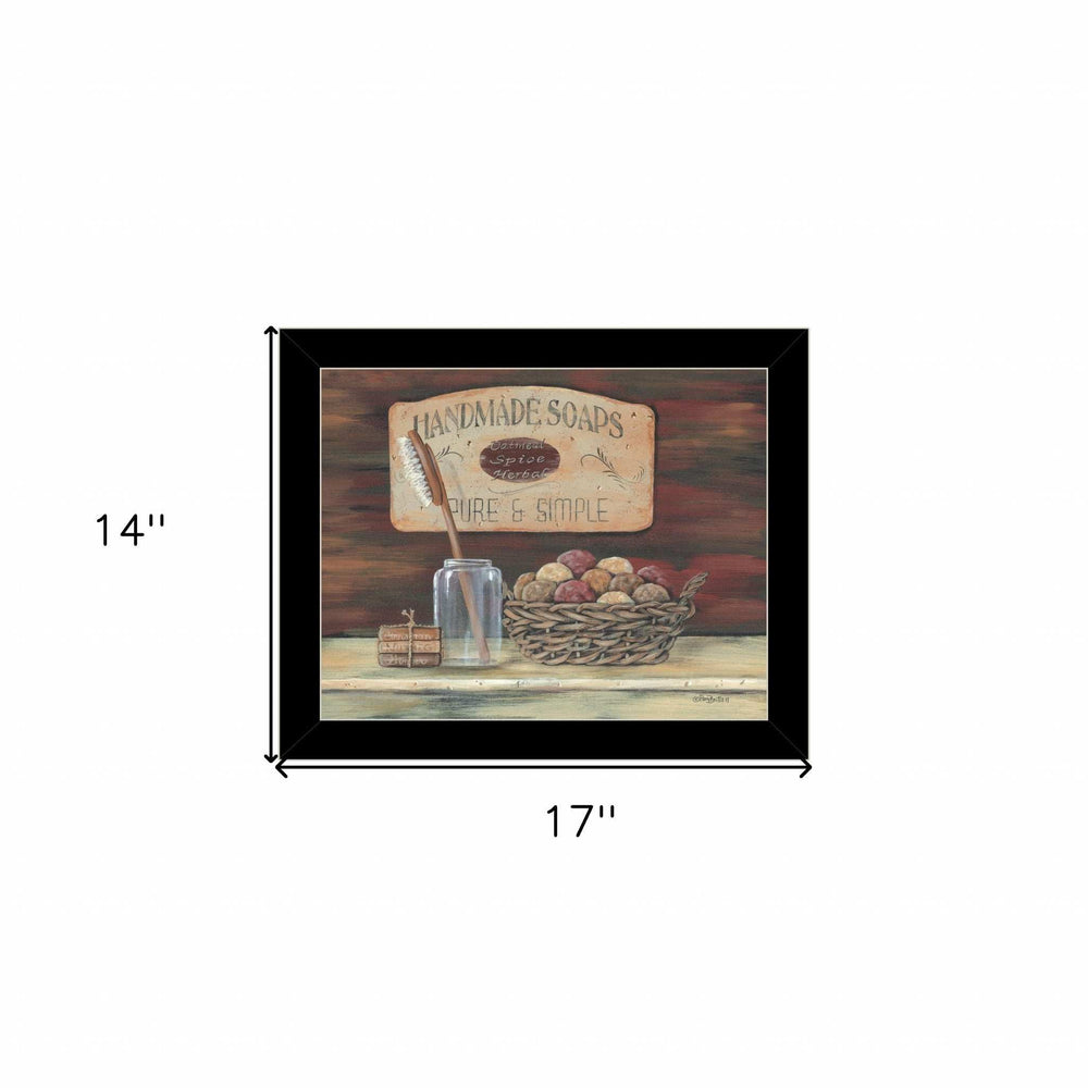 HANDMADE SOAPS 5 Black Framed Print Bathroom Wall Art - Homeroots - Flyclothing LLC