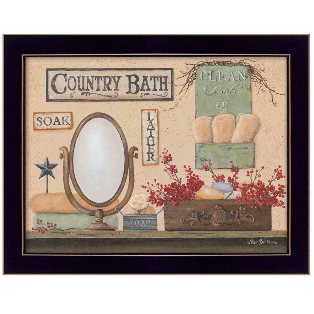 Country Bath 10 Black Framed Print Bathroom Wall Art - Homeroots - Flyclothing LLC