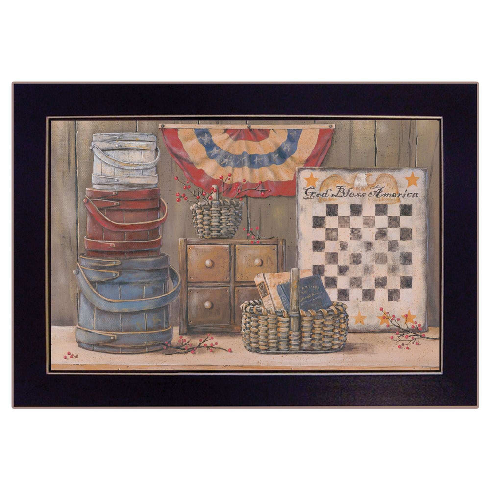 God Bless America 1 Black Framed Print Wall Art - Homeroots - Flyclothing LLC
