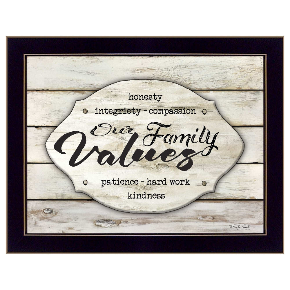 Our Family Values 1 Black Framed Print Wall Art - Homeroots - Flyclothing LLC