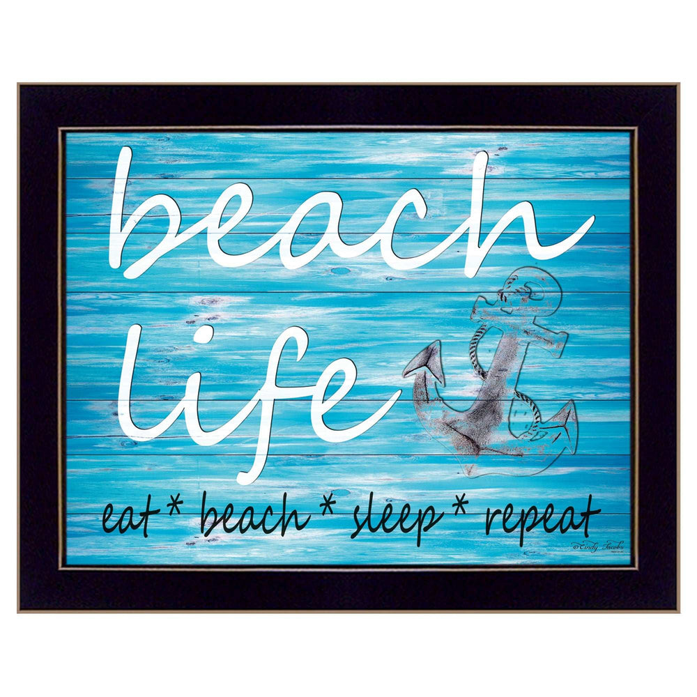 Beach Life 2 Black Framed Print Wall Art - Homeroots - Flyclothing LLC