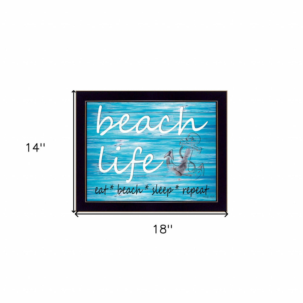 Beach Life 2 Black Framed Print Wall Art - Homeroots - Flyclothing LLC