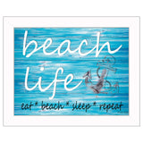 Beach Life 3 White Framed Print Wall Art - Homeroots - Flyclothing LLC