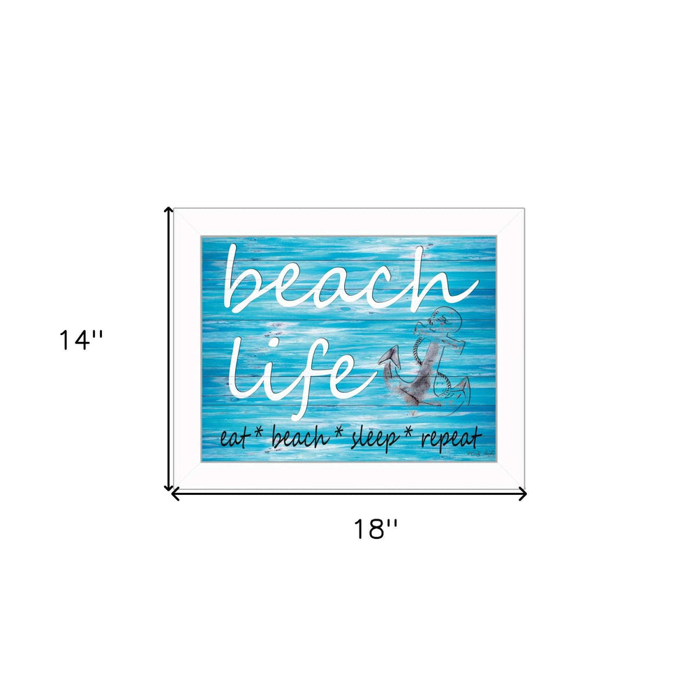 Beach Life 3 White Framed Print Wall Art - Homeroots - Flyclothing LLC