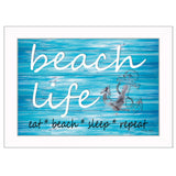Beach Life 2 White Picture Frame Print Wall Art - Homeroots - Flyclothing LLC