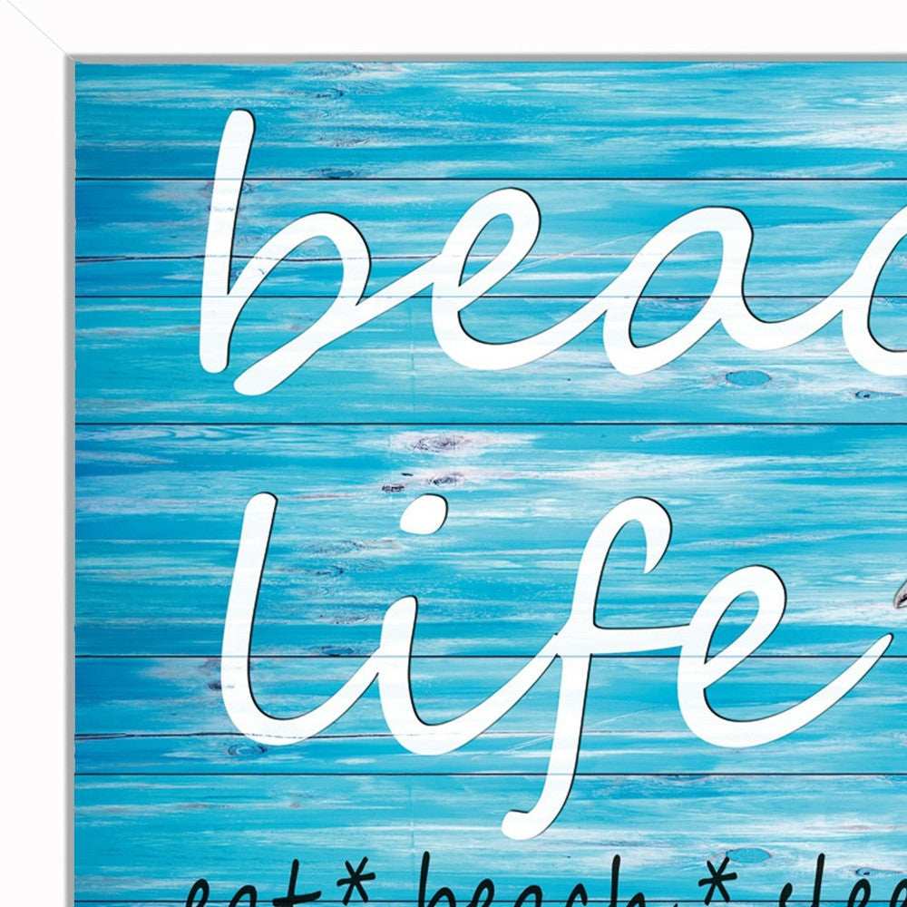 Beach Life 2 White Picture Frame Print Wall Art - Homeroots - Flyclothing LLC