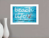 Beach Life 2 White Picture Frame Print Wall Art - Homeroots - Flyclothing LLC