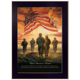 Bless Americas Heroes Black Framed Print Wall Art - Homeroots - Flyclothing LLC