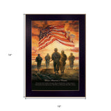 Bless Americas Heroes Black Framed Print Wall Art - Homeroots - Flyclothing LLC
