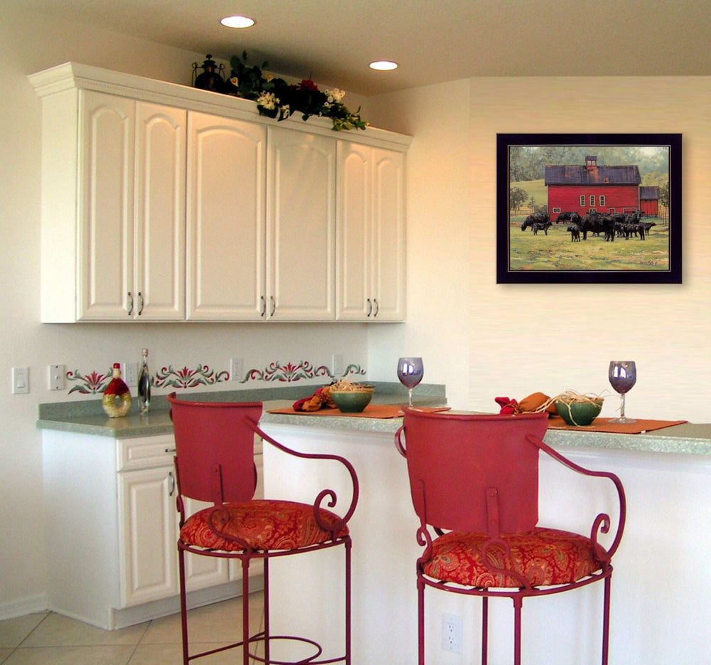 By the Red Barn Black Framed Print Wall Art - Homeroots - Flyclothing LLC