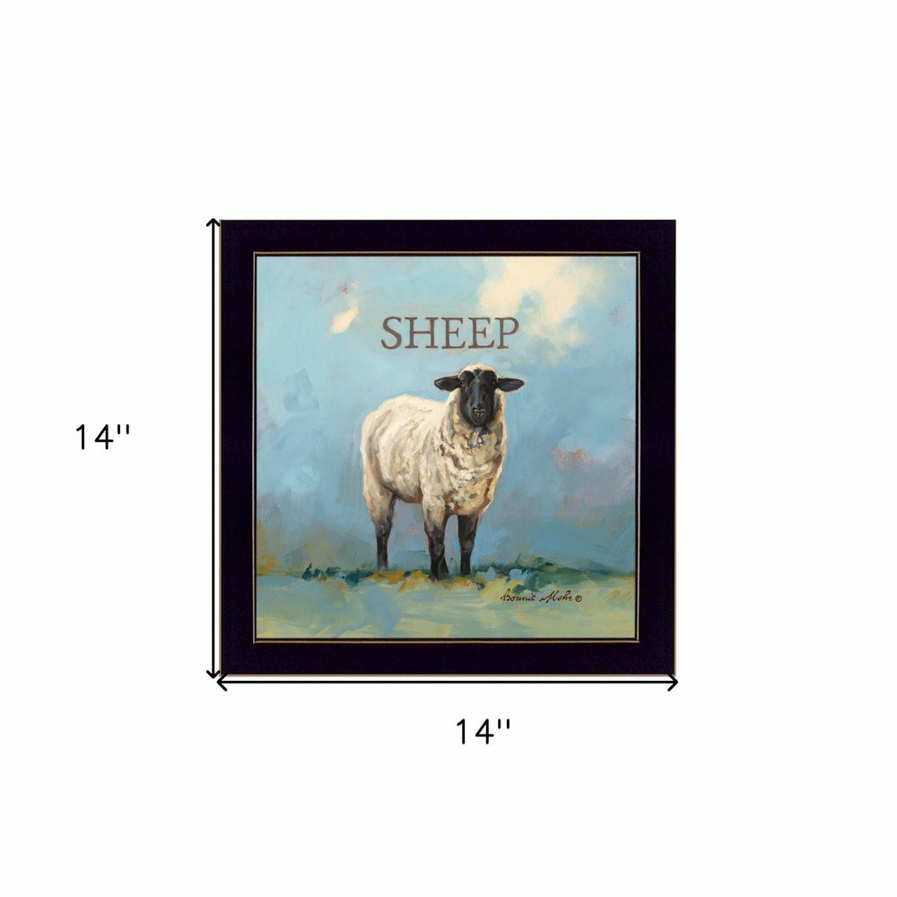 Sherlock the Sheep Black Framed Print Wall Art - Homeroots - Flyclothing LLC