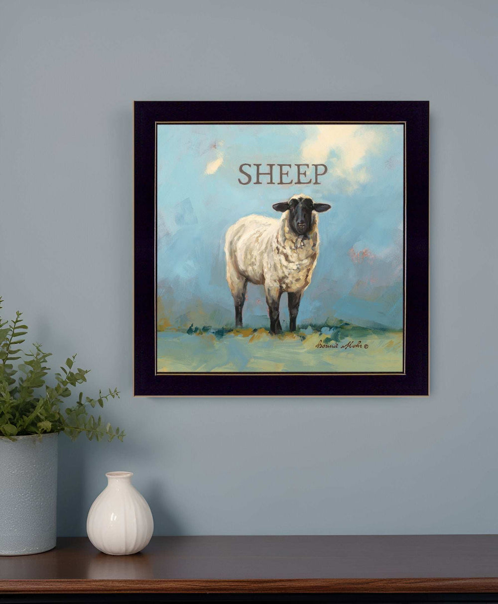 Sherlock the Sheep Black Framed Print Wall Art - Homeroots - Flyclothing LLC