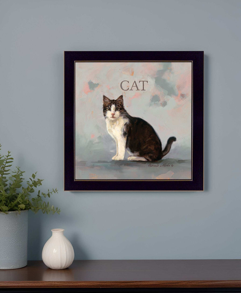 Clive the Cat Black Framed Print Wall Art - Homeroots - Flyclothing LLC