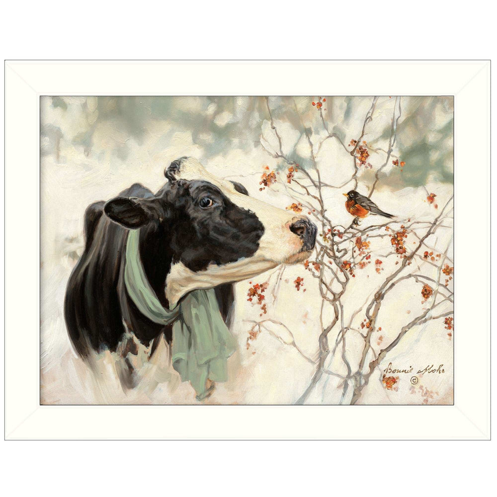 The Winter Robin 2 White Framed Print Wall Art - Homeroots - Flyclothing LLC