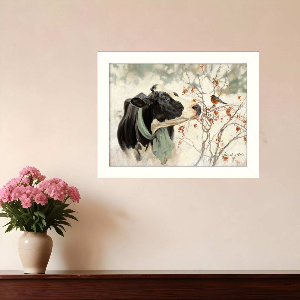 The Winter Robin 2 White Framed Print Wall Art - Homeroots - Flyclothing LLC