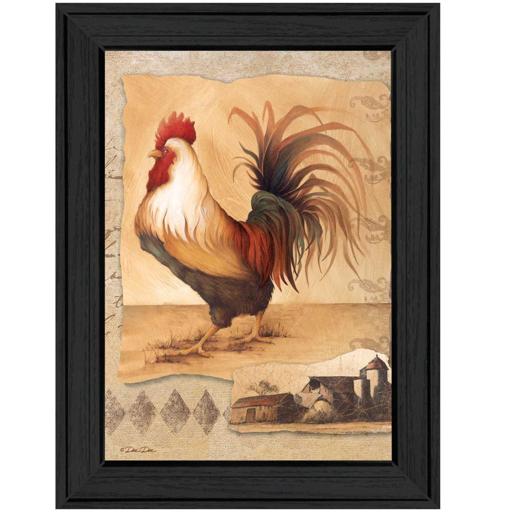 Rooster Montage I Black Framed Print Wall Art - Homeroots - Flyclothing LLC