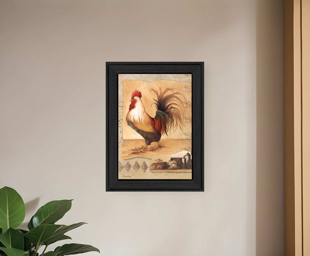 Rooster Montage I Black Framed Print Wall Art - Homeroots - Flyclothing LLC