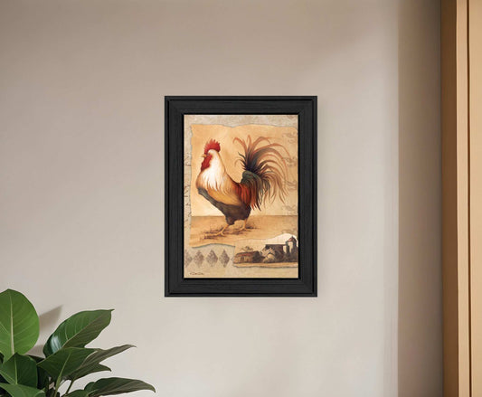 Rooster Montage I Black Framed Print Wall Art - Homeroots - Flyclothing LLC