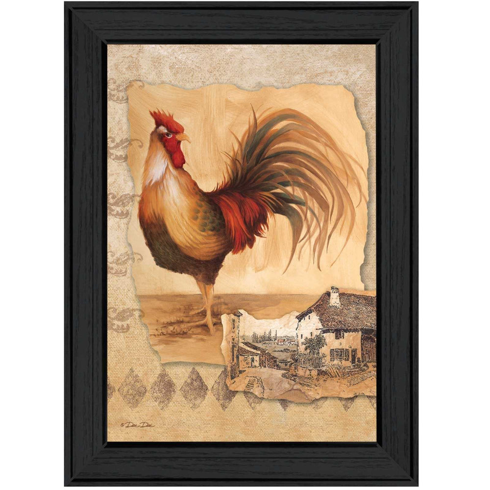 Rooster Montage II Black Framed Print Wall Art - Homeroots - Flyclothing LLC