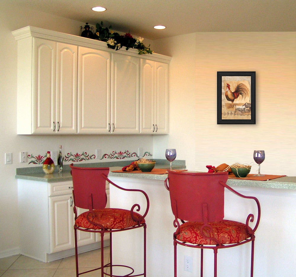 Rooster Montage II Black Framed Print Wall Art - Homeroots - Flyclothing LLC