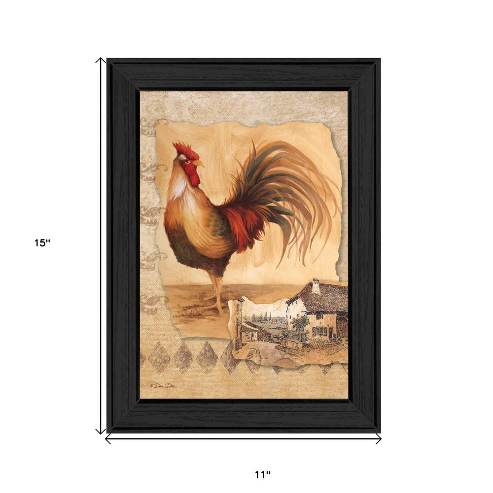 Rooster Montage II Black Framed Print Wall Art - Homeroots - Flyclothing LLC