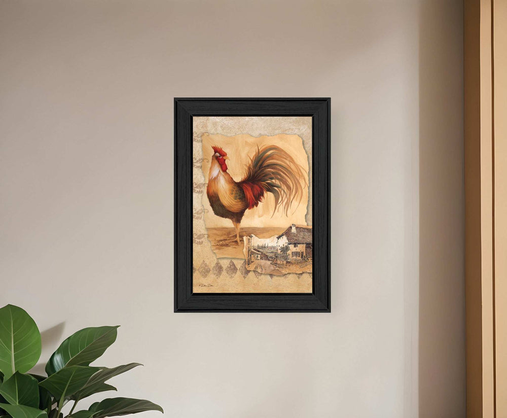 Rooster Montage II Black Framed Print Wall Art - Homeroots - Flyclothing LLC