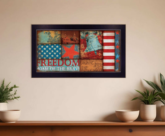 Freedom Black Framed Print Wall Art - Homeroots - Flyclothing LLC