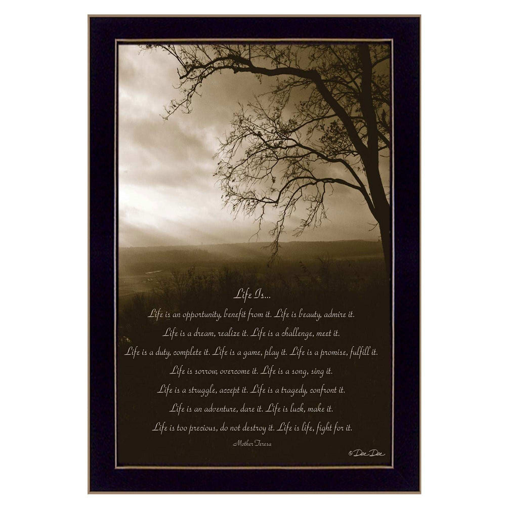 Life is Black Framed Print Wall Art - Homeroots - Flyclothing LLC