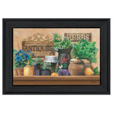 Antiques and Herbs Black Framed Print Kitchen Wall Art - Homeroots - Flyclothing LLC