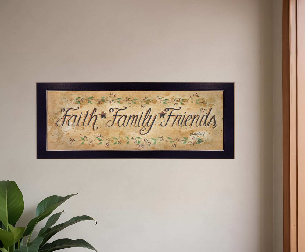 Faith*Family*Friends Black Framed Print Wall Art - Homeroots - Flyclothing LLC