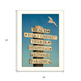 Beach Directional 3 White Framed Print Wall Art - Homeroots - Flyclothing LLC