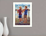 Looking Over the Rail White Framed Print Wall Art - Homeroots - Flyclothing LLC