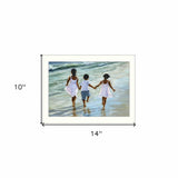Running on the Beach 1 White Framed Print Wall Art - Homeroots - Flyclothing LLC