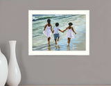 Running on the Beach 1 White Framed Print Wall Art - Homeroots - Flyclothing LLC