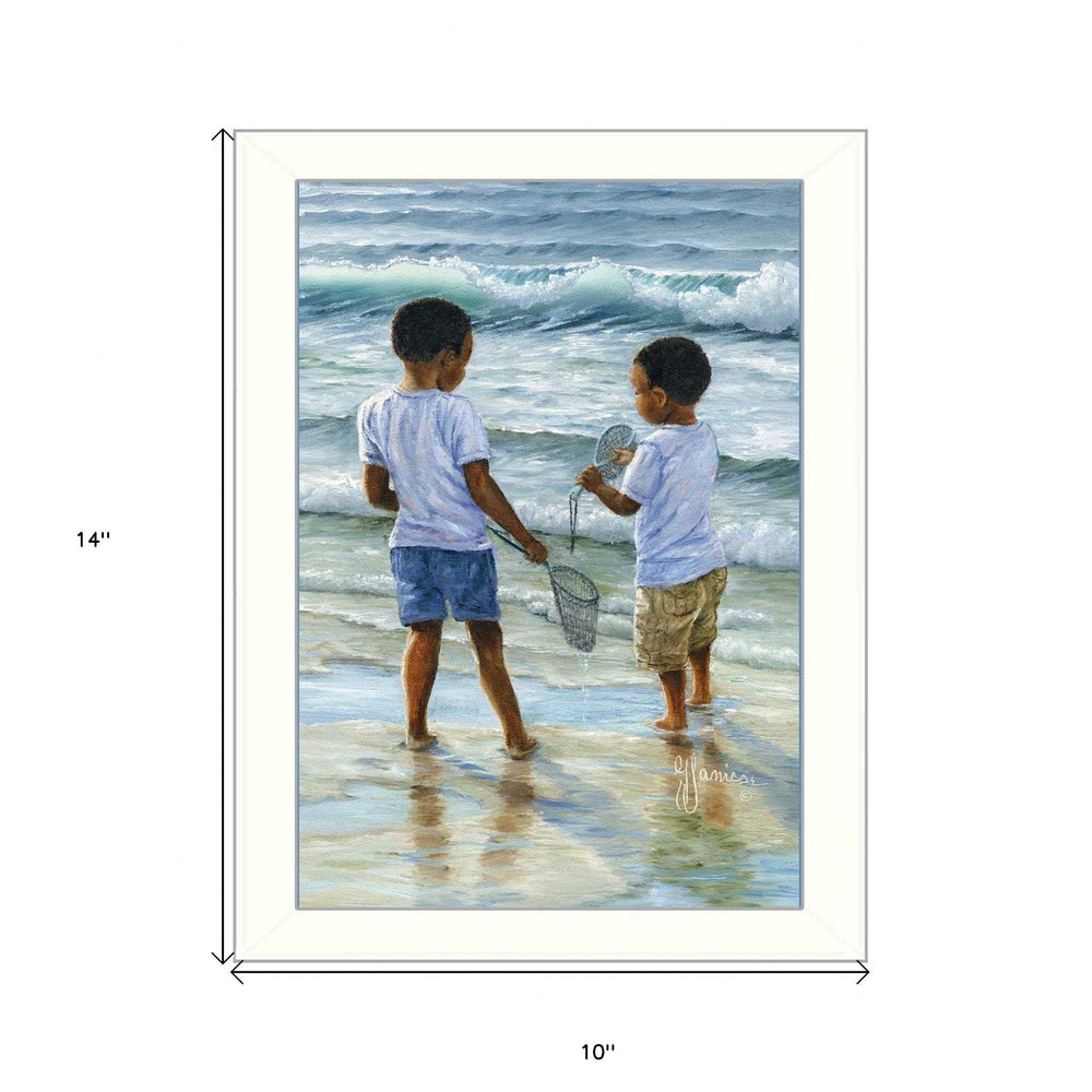 Ocean Discoveries White Framed Print Wall Art - Homeroots - Flyclothing LLC