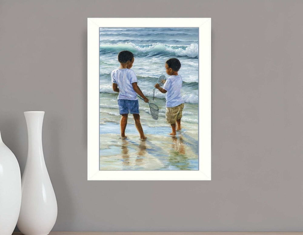 Ocean Discoveries White Framed Print Wall Art - Homeroots - Flyclothing LLC