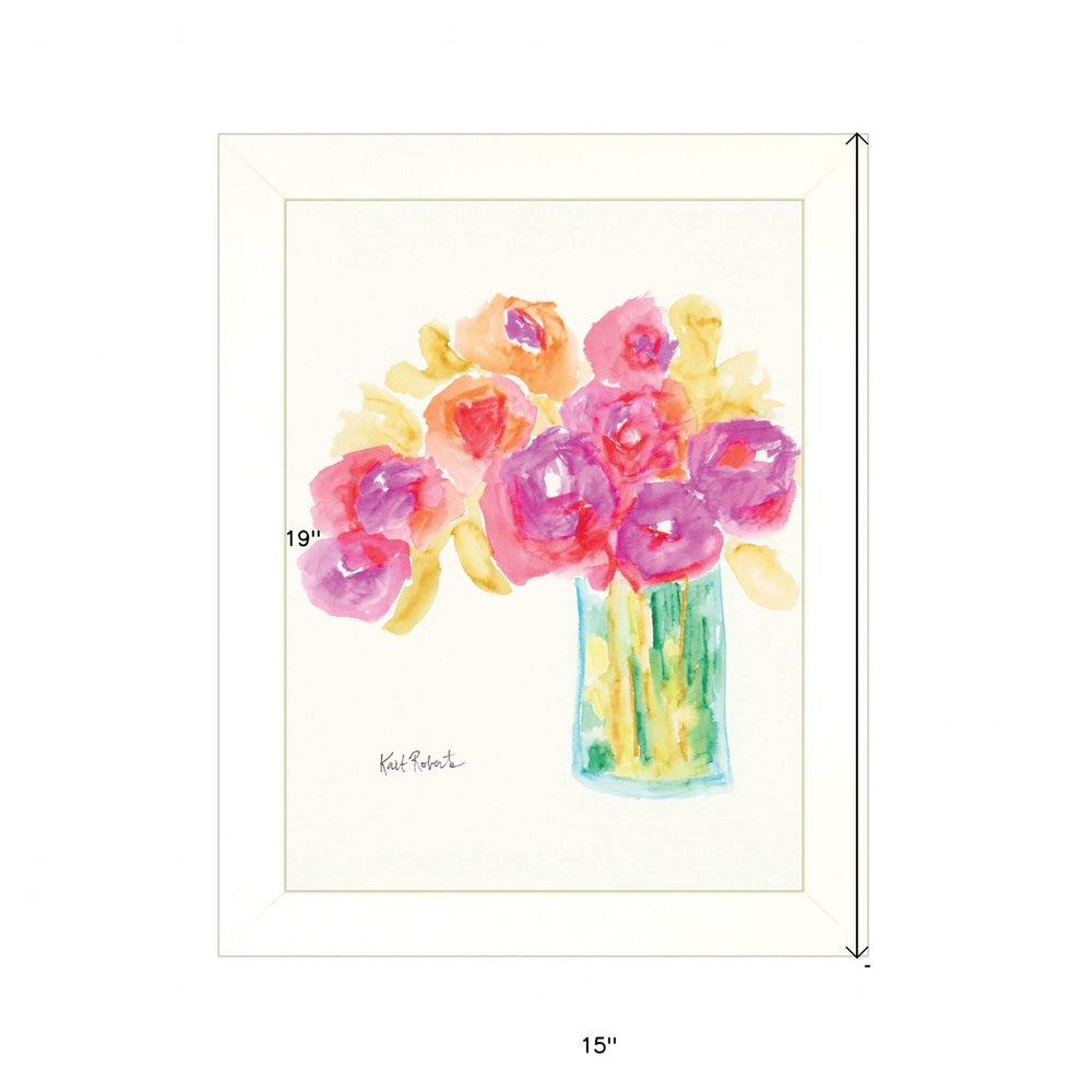 Speak in Flowers White Framed Print Wall Art - Homeroots - Flyclothing LLC
