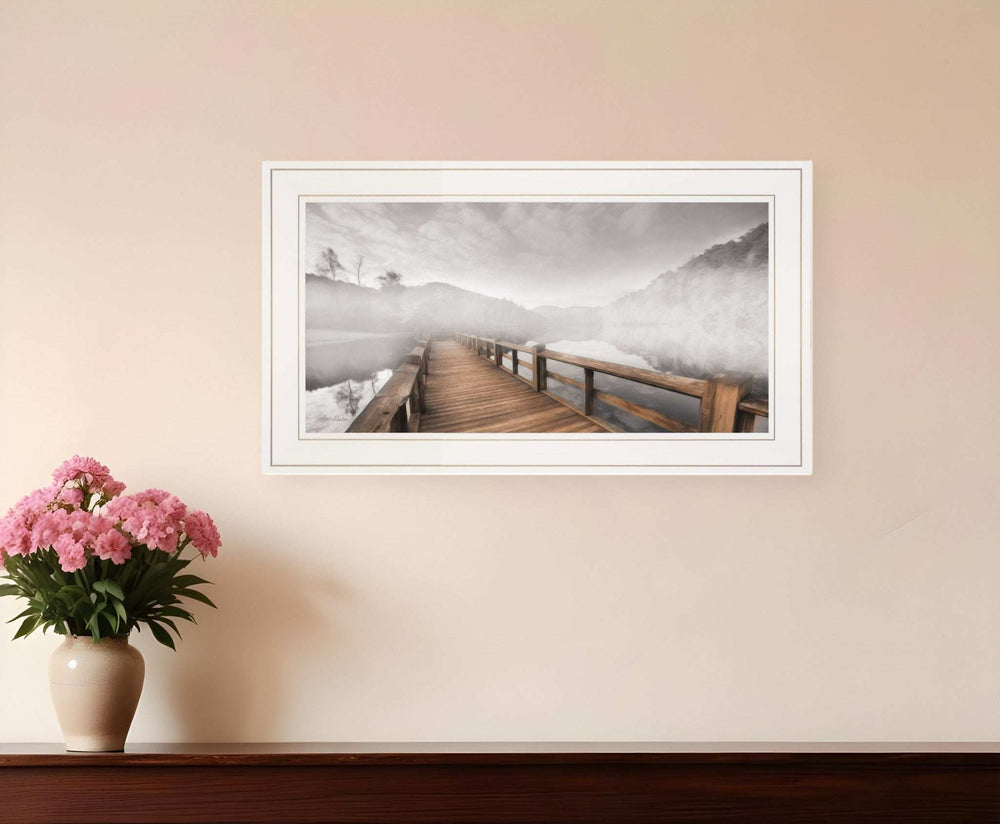 Lake Cherokee Dock I White Framed Print Wall Art - Homeroots - Flyclothing LLC