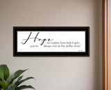 Hope Black Framed Print Wall Art - Homeroots - Flyclothing LLC