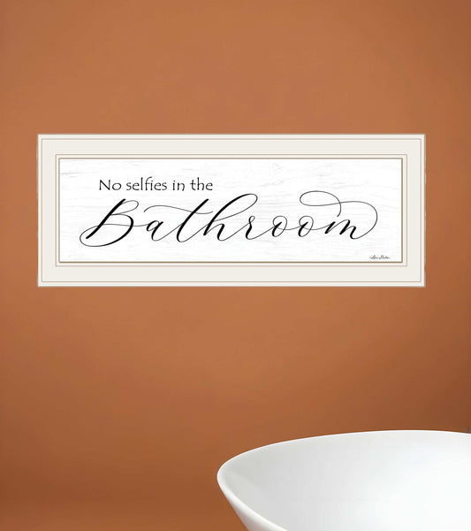 No Selfies in the Bathroom 1 White Framed Print Bathroom Wall Art - Homeroots - Flyclothing LLC