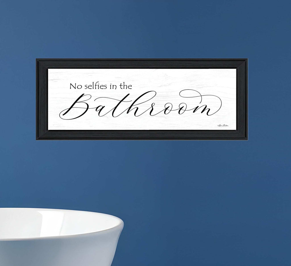 No Selfies in the Bathroom 2 Black Framed Print Bathroom Wall Art - Homeroots - Flyclothing LLC