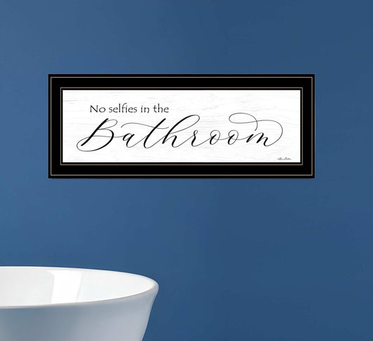 No Selfies in the Bathroom 3 Black Framed Print Bathroom Wall Art - Homeroots - Flyclothing LLC