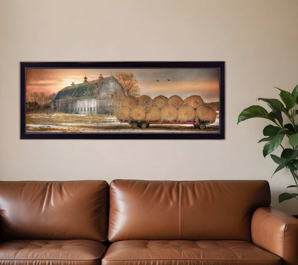 Sunset on the Farm 1 Black Framed Print Wall Art - Homeroots - Flyclothing LLC