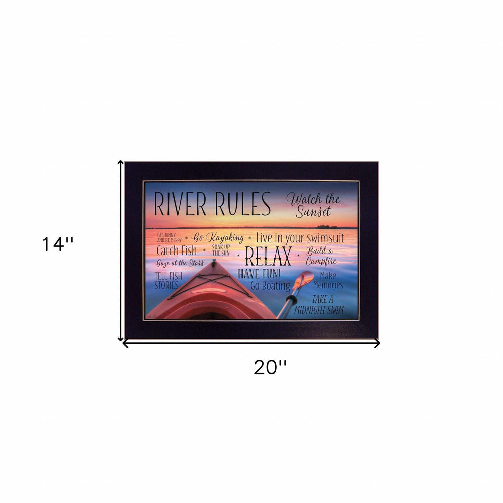 River Rules 1 Black Framed Print Wall Art - Homeroots - Flyclothing LLC