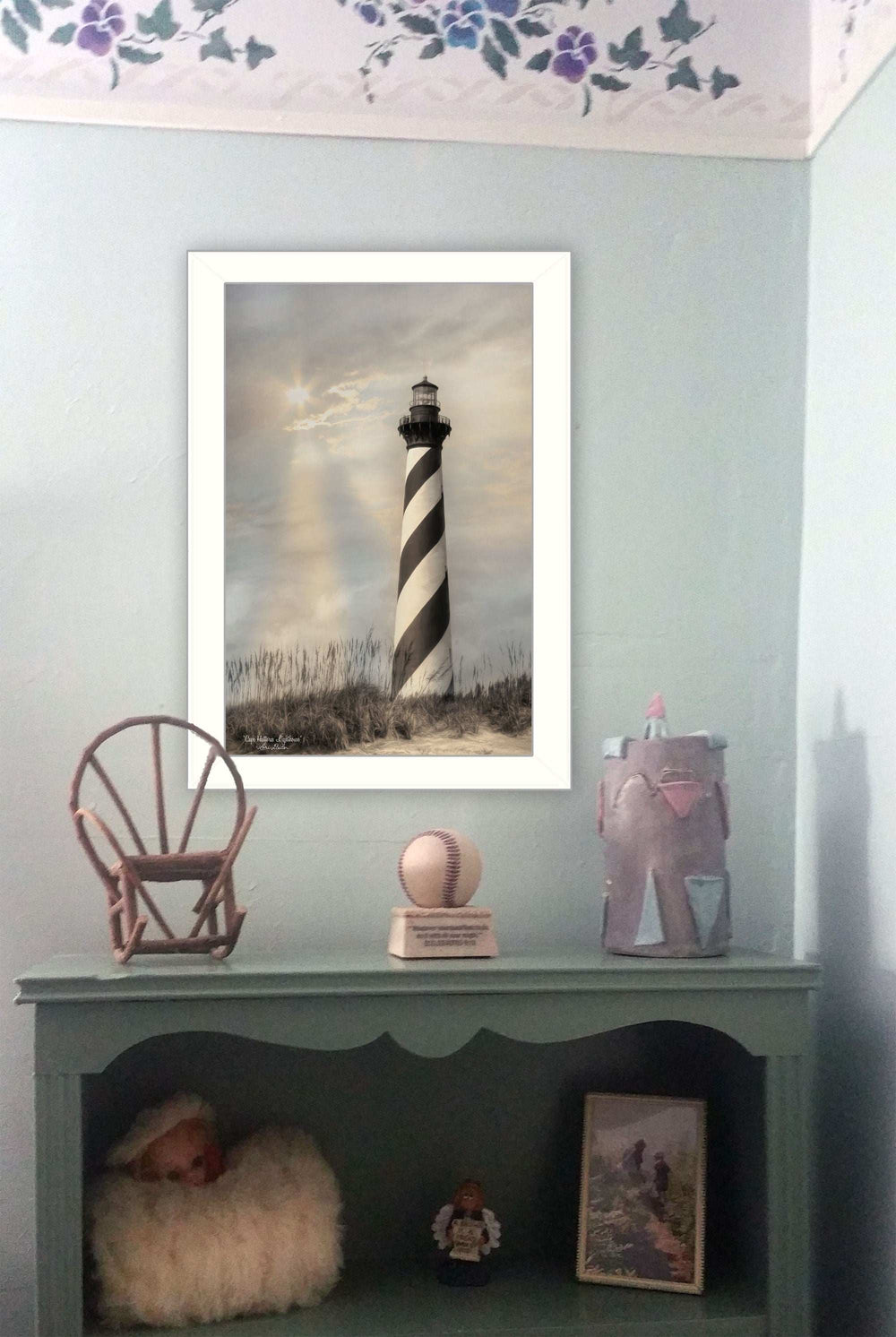 Cape Hatteras Lighthouse 2 White Framed Print Wall Art - Homeroots - Flyclothing LLC