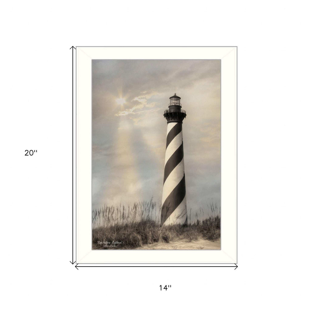 Cape Hatteras Lighthouse 2 White Framed Print Wall Art - Homeroots - Flyclothing LLC