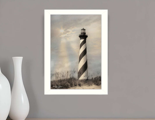 Cape Hatteras Lighthouse 2 White Framed Print Wall Art - Homeroots - Flyclothing LLC