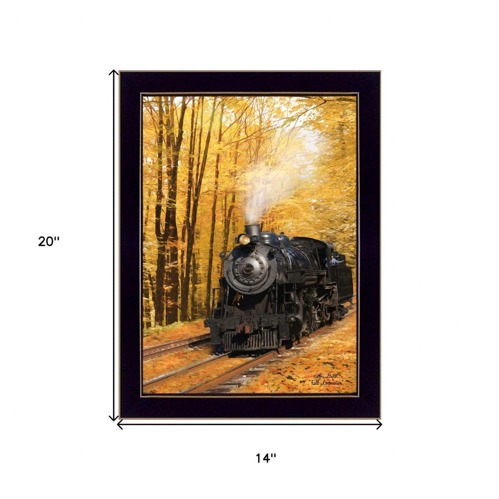 Fall Locomotive Black Framed Print Wall Art - Homeroots - Flyclothing LLC