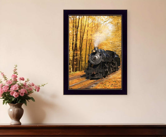 Fall Locomotive Black Framed Print Wall Art - Homeroots - Flyclothing LLC